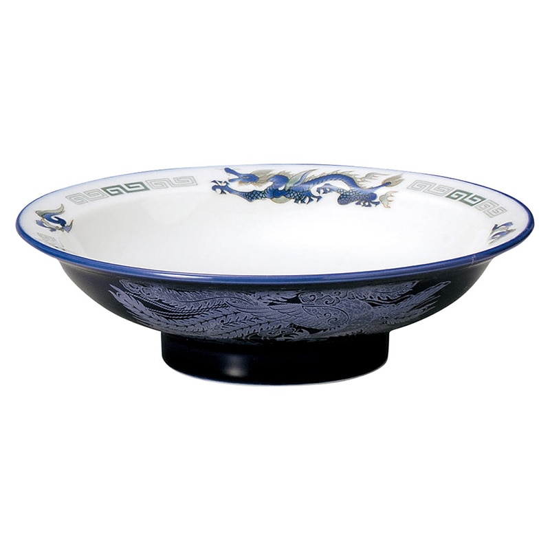 山万 69003-100 ルリ白竜 7.0丸高台皿 1個（ご注文単位1個）【直送品】
