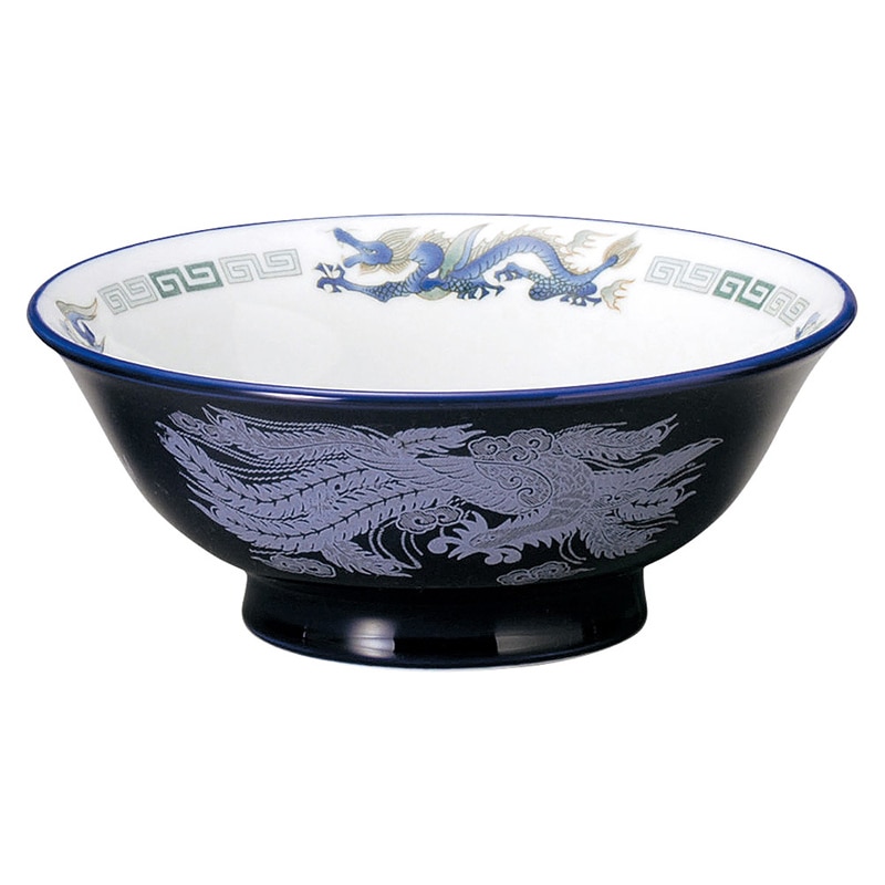 山万 69008-100 ルリ白竜 反高台6.5丼 1個（ご注文単位1個）【直送品】
