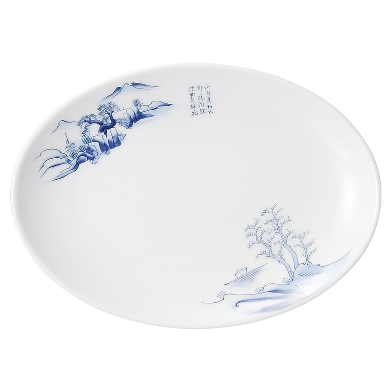 山万 69112-440 上絵山水 8吋メタプラター 1個（ご注文単位1個）【直送品】