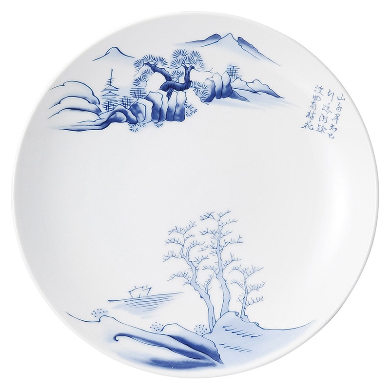 山万 69115-440 上絵山水 9吋メタ丸皿 1個（ご注文単位1個）【直送品】