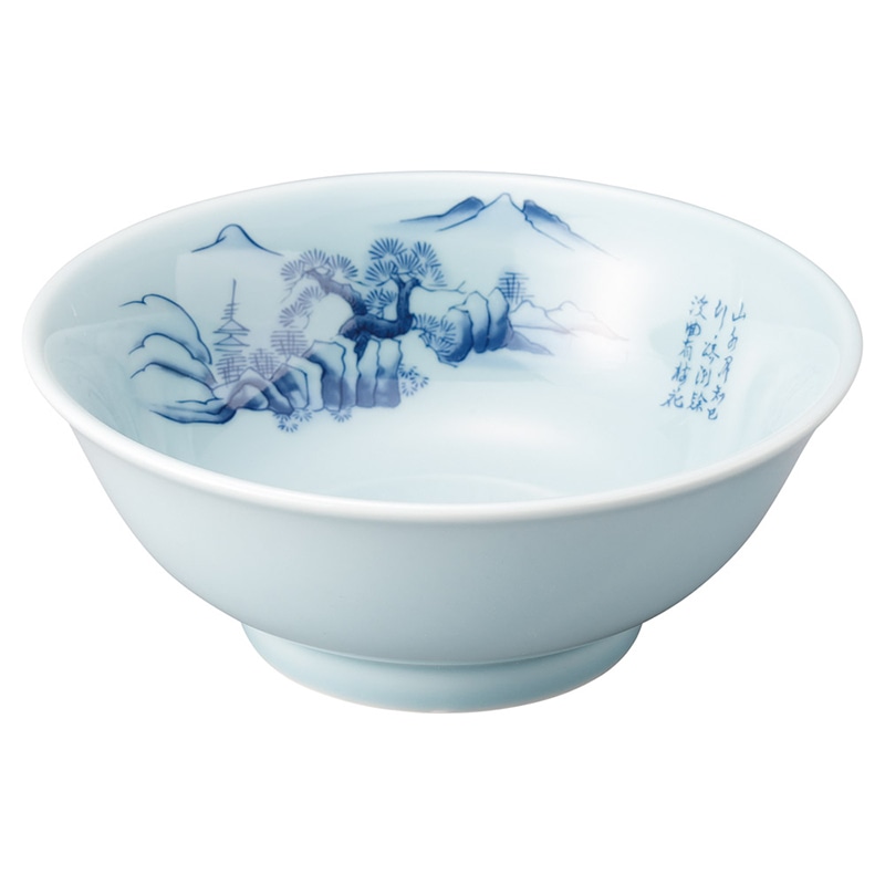山万 68963-440 青磁上絵山水 6.8高台丼 1個（ご注文単位1個）【直送品】
