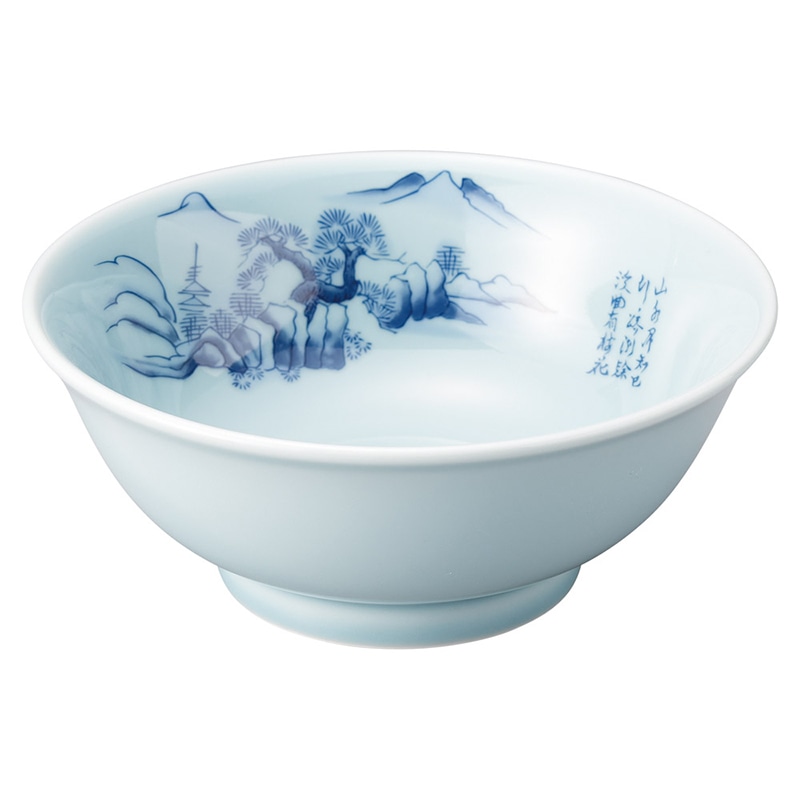 山万 68964-440 青磁上絵山水 6.5高台丼 1個（ご注文単位1個）【直送品】