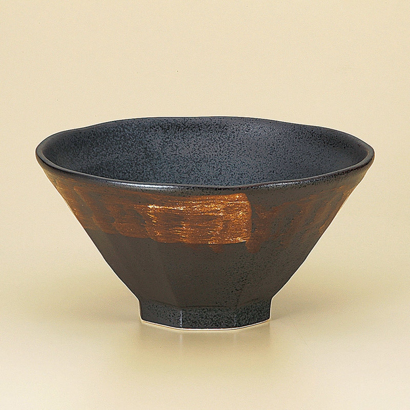山万 70815-570 黒白刷毛八角6.3丼 1個（ご注文単位1個）【直送品】