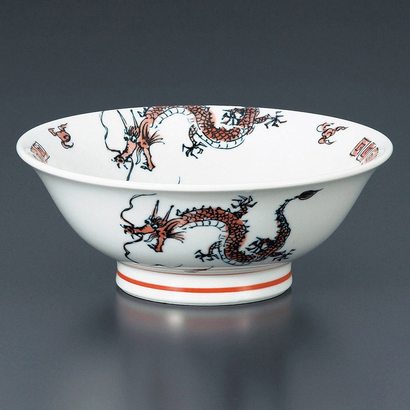 山万 70926-180 雷門赤竜内画7.0反高台丼 1個（ご注文単位1個）【直送品】