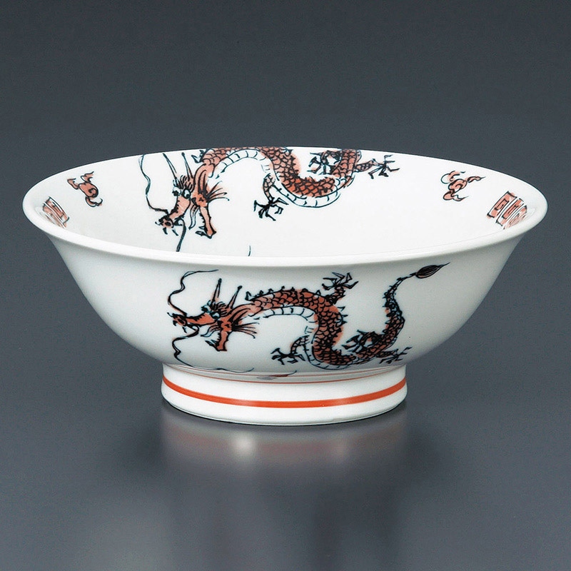 山万 70927-180 雷門赤竜内画6.5反高台丼 1個（ご注文単位1個）【直送品】