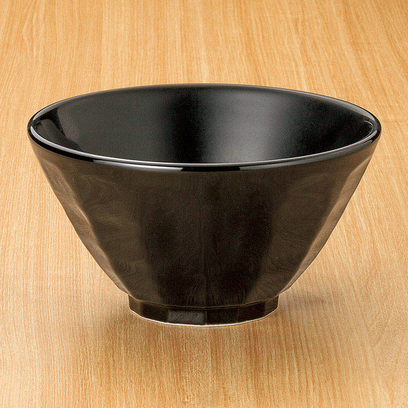 山万 71209-020 艶黒けずり18.5cm丼 1個（ご注文単位1個）【直送品】