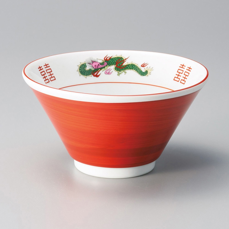 山万 71315-020 赤巻三ツ竜19cm深丼 1個（ご注文単位1個）【直送品】