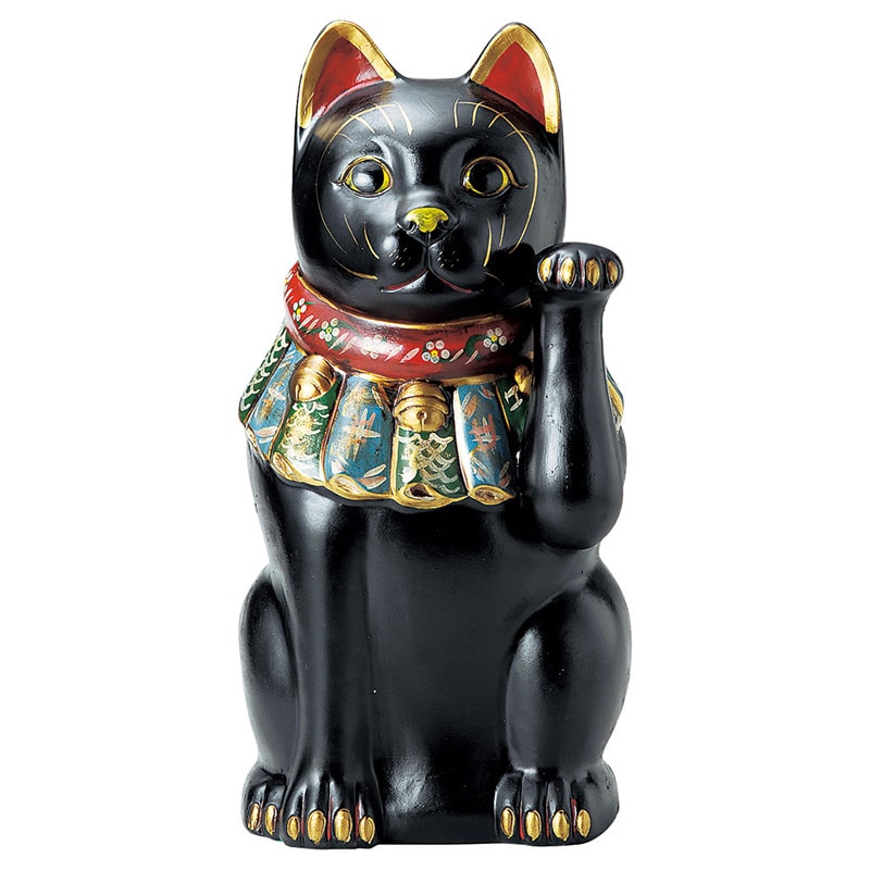 山万 80312-570 古色大正猫(特大)黒(厄除け) 1個（ご注文単位1個）【直送品】