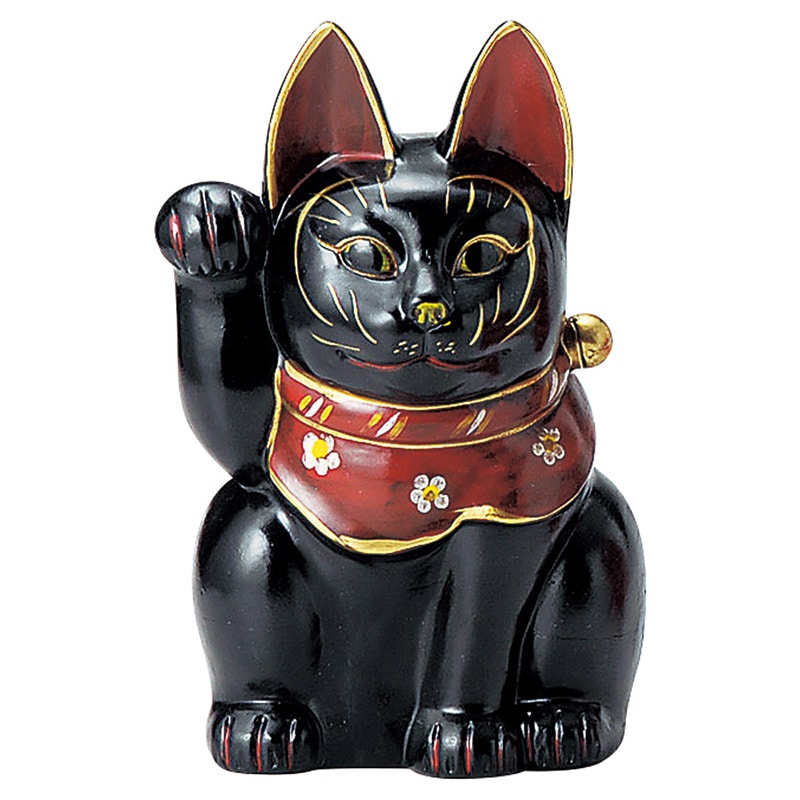 山万 80318-570 古色三河猫(大)黒 1個（ご注文単位1個）【直送品】
