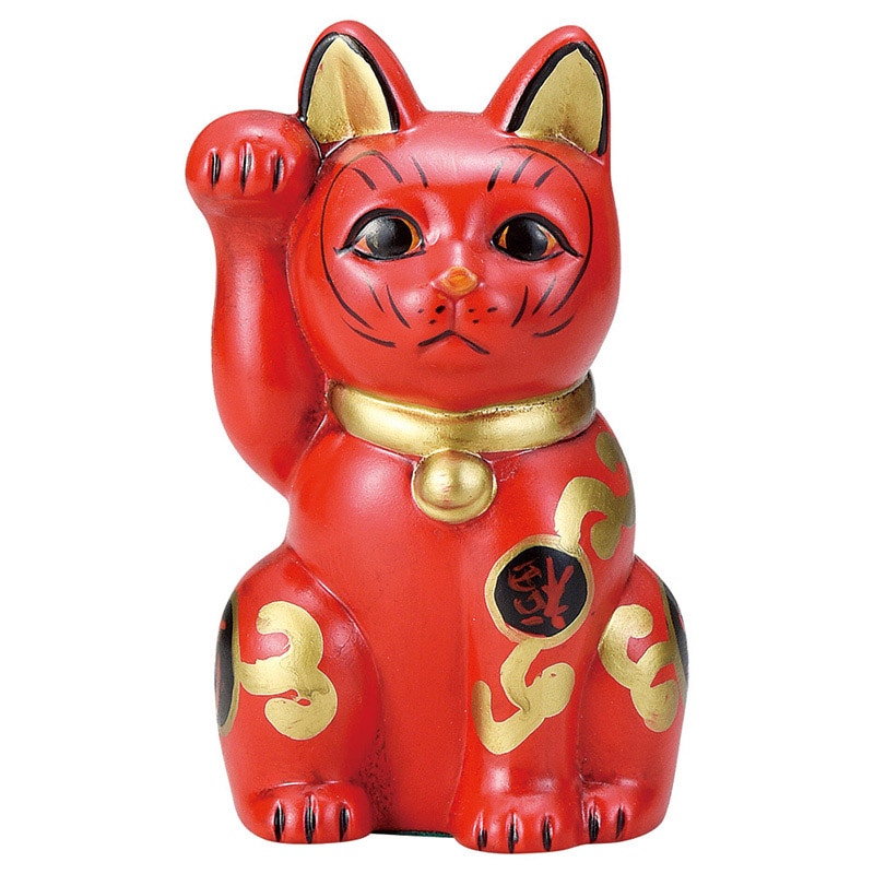 山万 80211-570 古色吉祥維新猫 赤 1個（ご注文単位1個）【直送品】