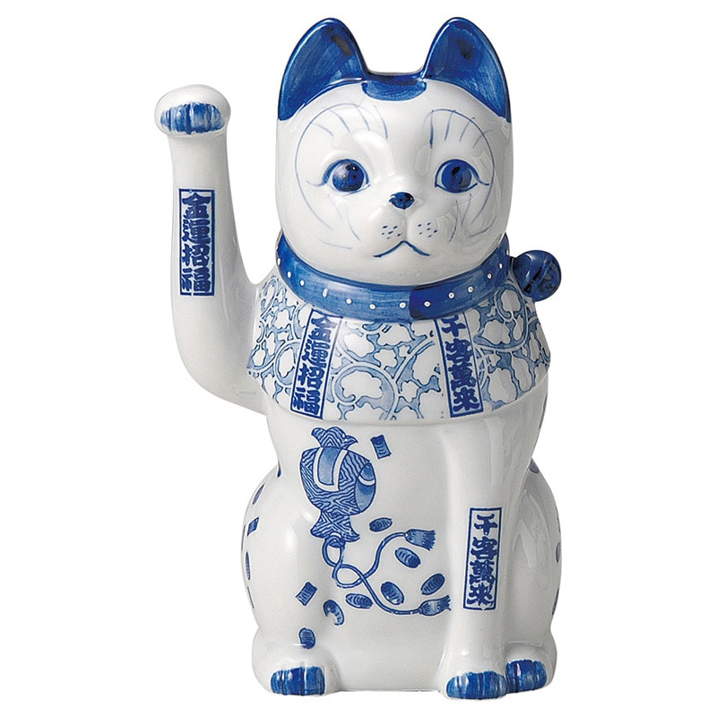山万 80120-570 染付猫(中)右 1個（ご注文単位1個）【直送品】