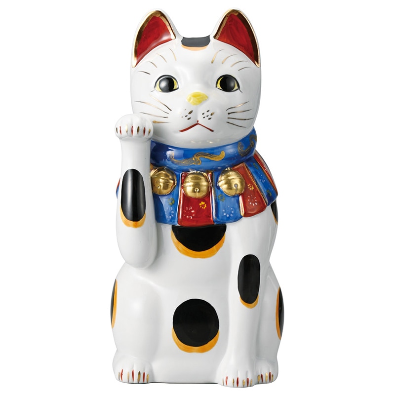 山万 80111-570 赤絵ブチ猫 大(右) 1個（ご注文単位1個）【直送品】