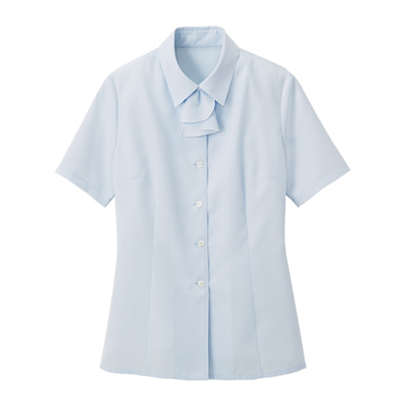 サーヴォ レディース ブラウス 半袖 9号 ブルー GBSL-1566-K1 1枚（ご注文単位1枚）【直送品】