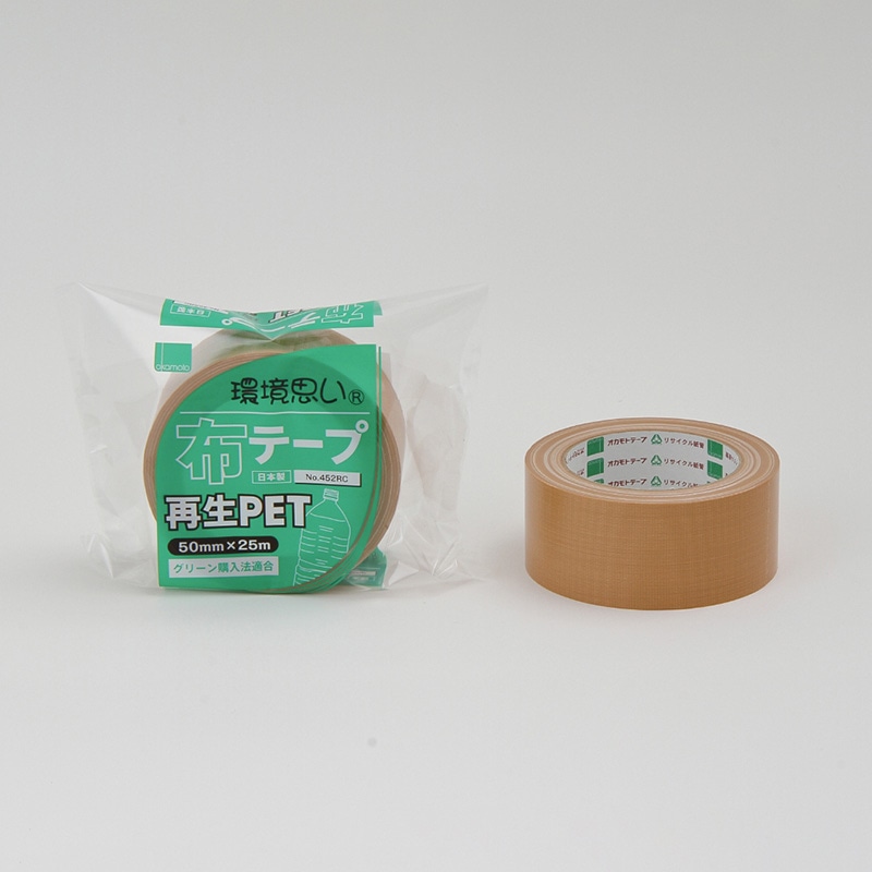 オカモト 布テープ No.452RC 50mm×25m クリーム 1巻(ご注文単位30巻)【直送品】