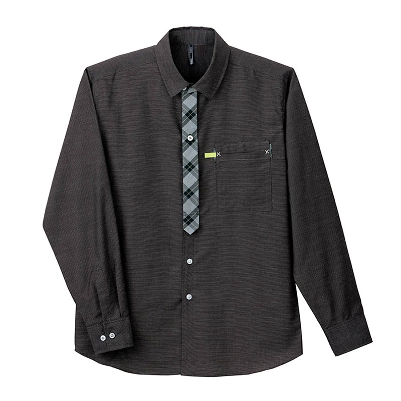 カーシーカシマ 長袖シャツ 男女共用 L ブラウン CWY123 1枚（ご注文単位1枚）【直送品】
