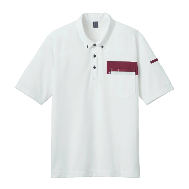 カーシーカシマ 半袖ポロシャツ 男女共用 SS ホワイト CSP172 1枚（ご注文単位1枚）【直送品】