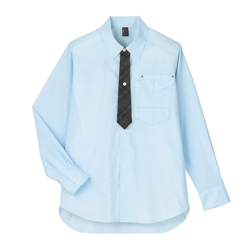 カーシーカシマ ストレッチ長袖シャツ 男女共用 S サックス CWY198 1枚（ご注文単位1枚）【直送品】