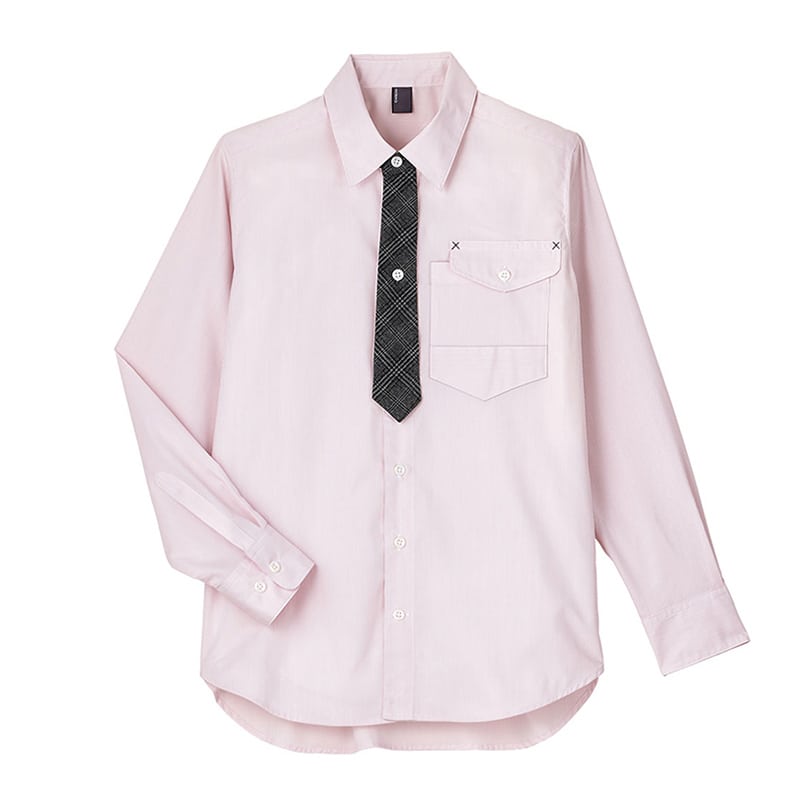カーシーカシマ ストレッチ長袖シャツ 男女共用 5L ピンク CWY198 1枚（ご注文単位1枚）【直送品】