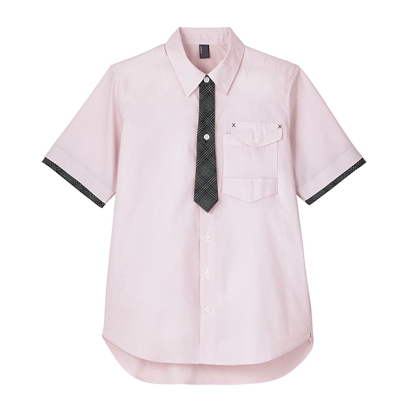 カーシーカシマ ストレッチ半袖シャツ 男女共用 SS ピンク CSY199 1枚（ご注文単位1枚）【直送品】