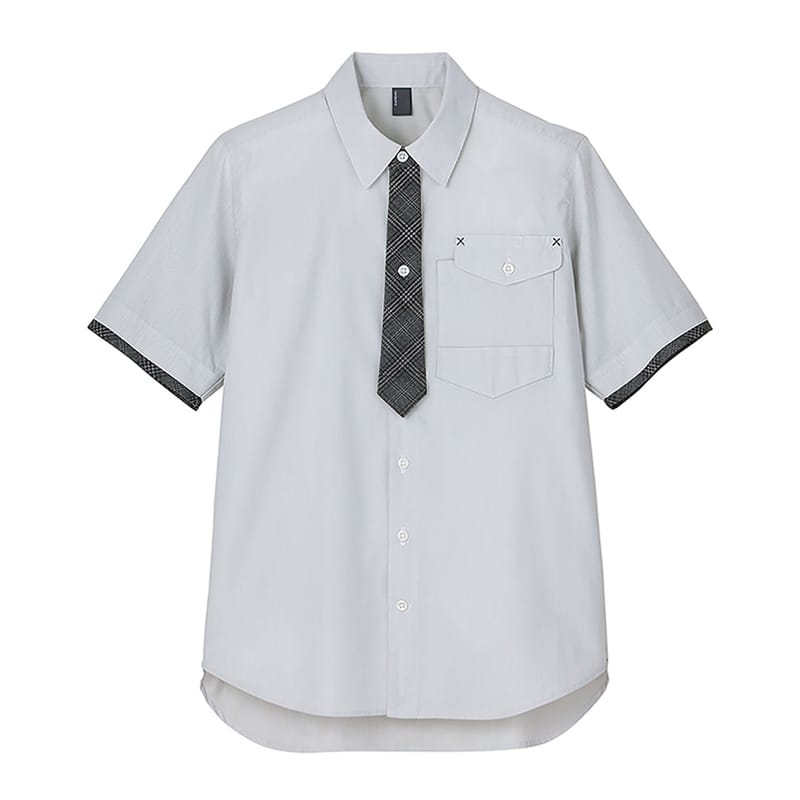 カーシーカシマ ストレッチ半袖シャツ 男女共用 L ホワイト CSY199 1枚（ご注文単位1枚）【直送品】