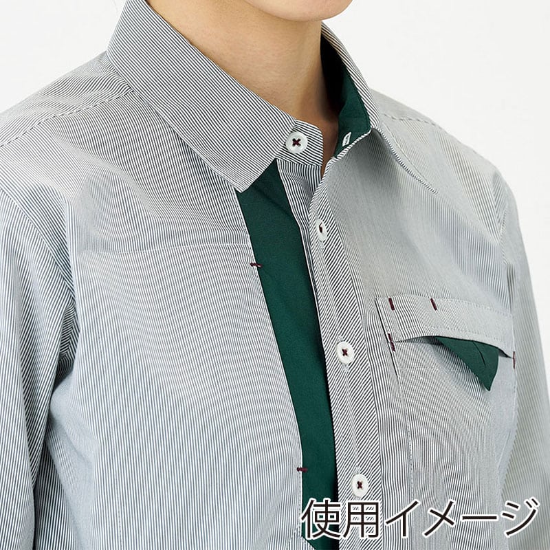 カーシーカシマ ストレッチ長袖シャツ 男女共用 3L グレー CWY203 1枚(ご注文単位1枚)【直送品】