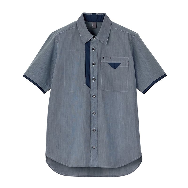 カーシーカシマ ストレッチ半袖シャツ 男女共用 SS ネイビー CSY204 1枚（ご注文単位1枚）【直送品】
