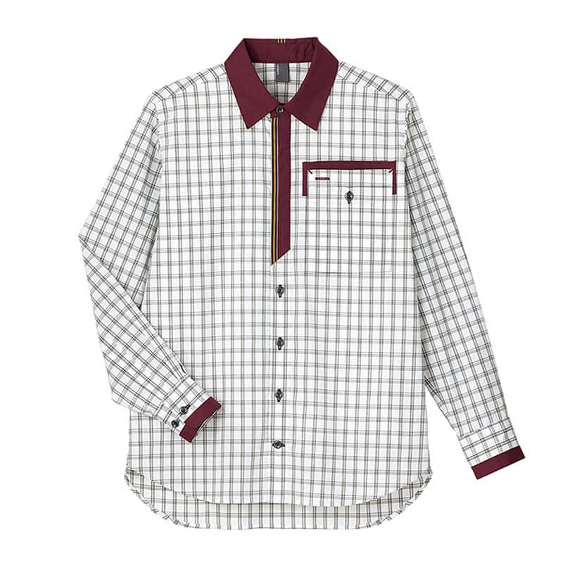 カーシーカシマ チェック長袖シャツ 男女共用 5L ワイン CWY205 1枚(ご注文単位1枚)【直送品】