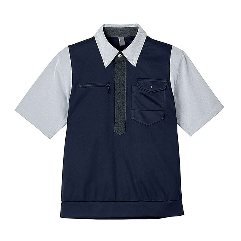 カーシーカシマ 半袖ポロシャツ 男女共用 3L ネイビー CSP207 1枚（ご注文単位1枚）【直送品】