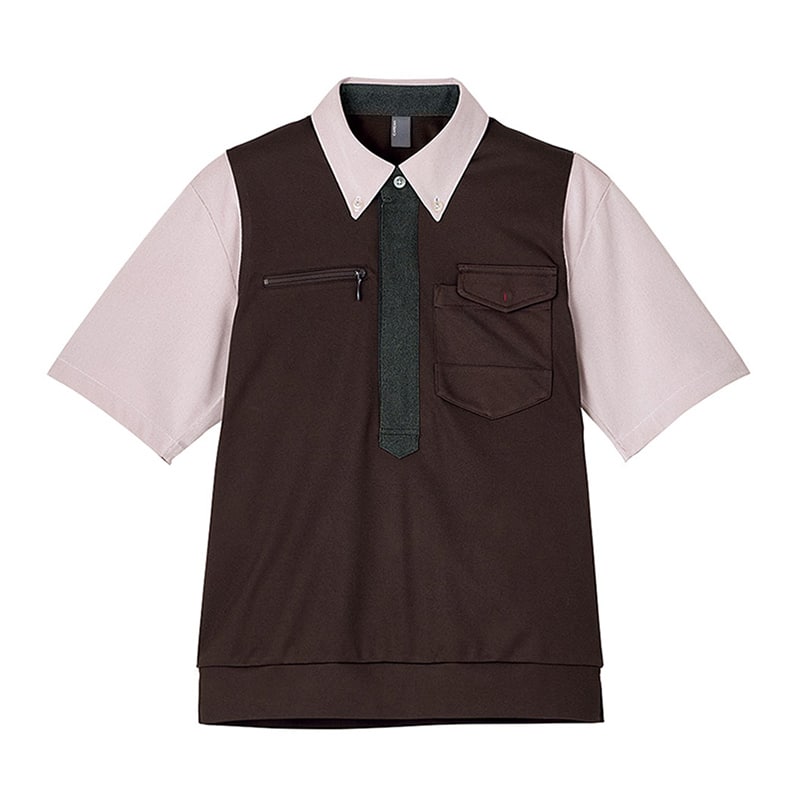 カーシーカシマ 半袖ポロシャツ 男女共用 5L ブラウン CSP207 1枚（ご注文単位1枚）【直送品】