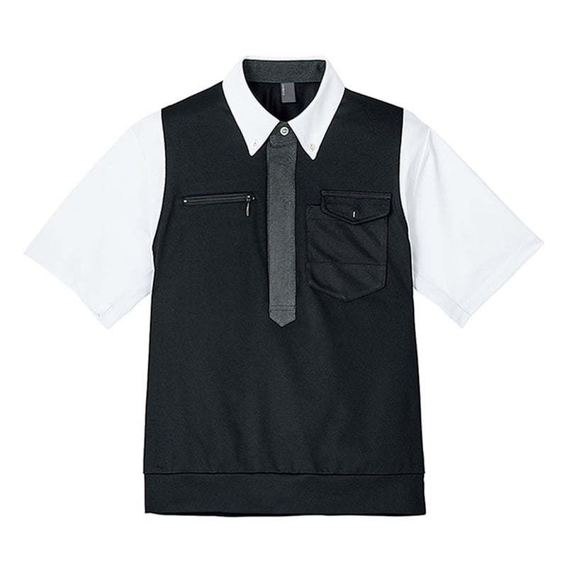 カーシーカシマ 半袖ポロシャツ 男女共用 LL ブラック CSP207 1枚（ご注文単位1枚）【直送品】