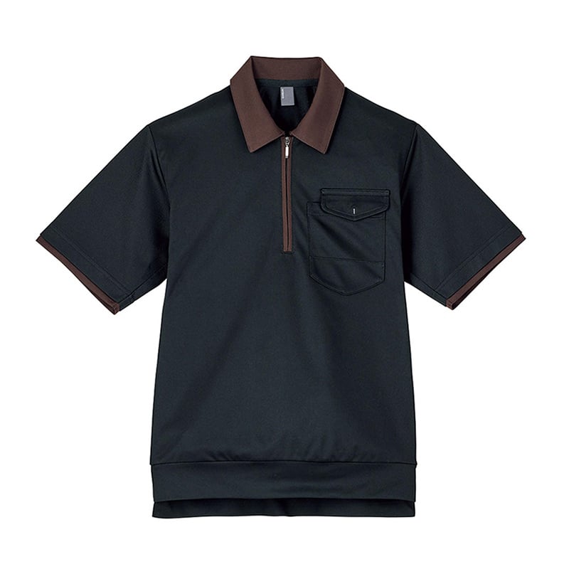 カーシーカシマ 半袖ポロシャツ 男女共用 4L ブラック CSP208 1枚（ご注文単位1枚）【直送品】