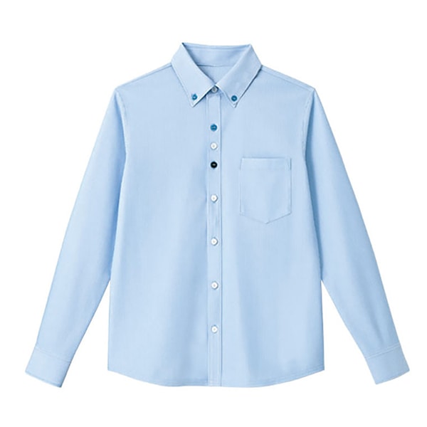 カーシーカシマ 長袖ニットシャツ 男女共用 M 空 HM2418 1枚（ご注文単位1枚）【直送品】