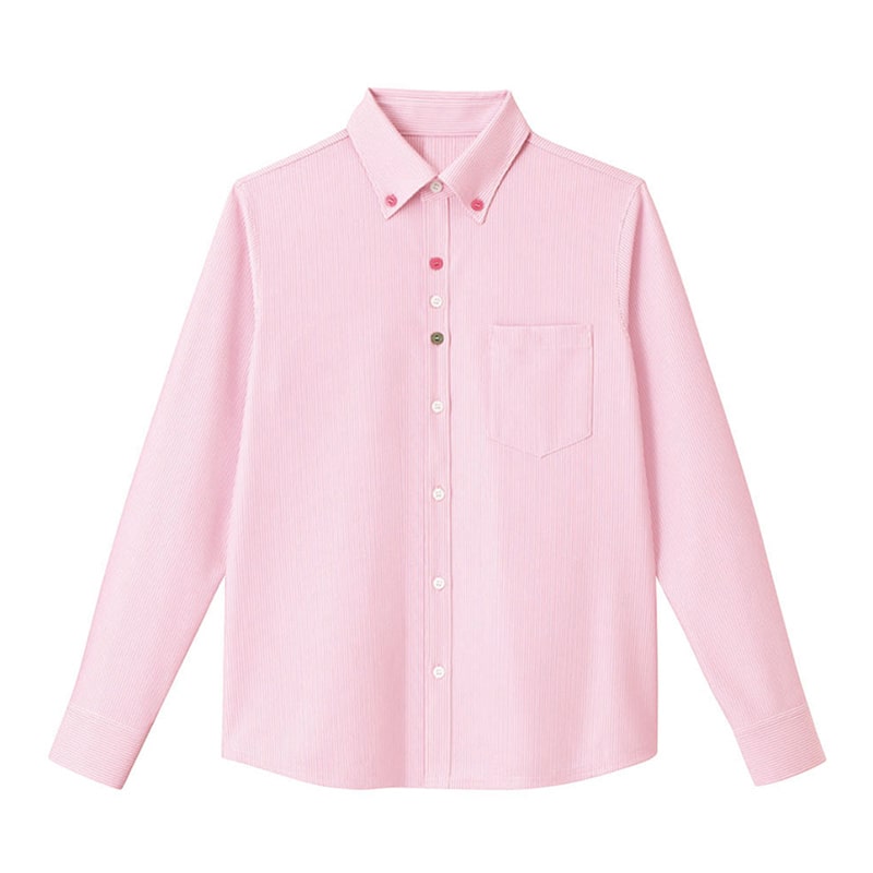 カーシーカシマ 長袖ニットシャツ 男女共用 M さくら HM2418 1枚（ご注文単位1枚）【直送品】