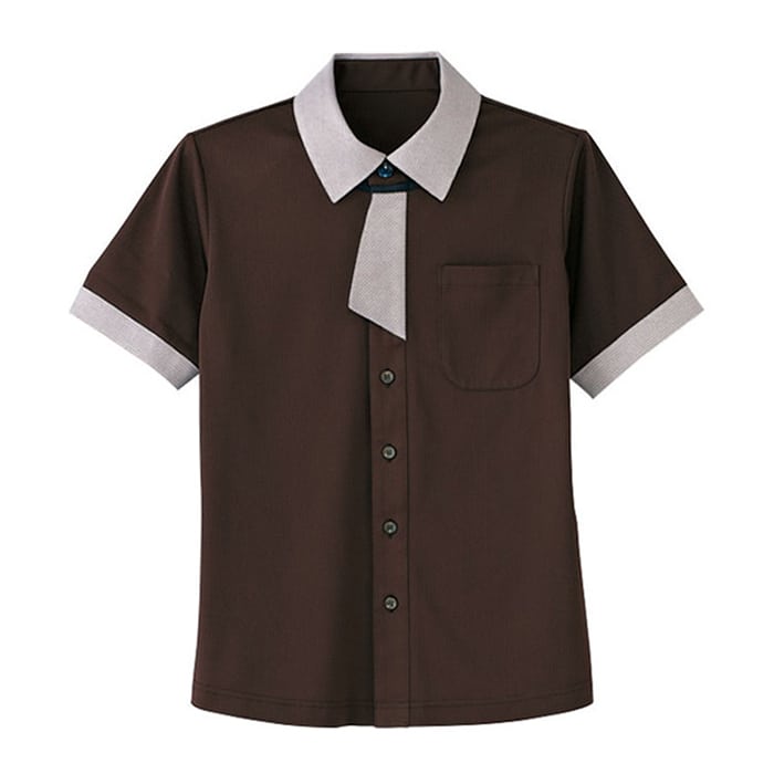 カーシーカシマ 半袖ニットシャツ 男女共用 M 大地 HM2629 1枚(ご注文単位1枚)【直送品】