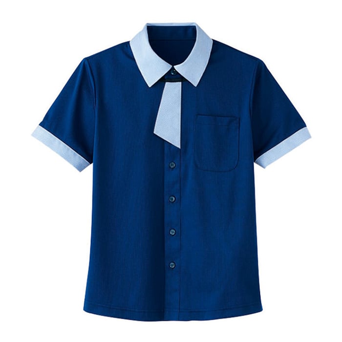 カーシーカシマ 半袖ニットシャツ 男女共用 5L 海 HM2629 1枚（ご注文単位1枚）【直送品】