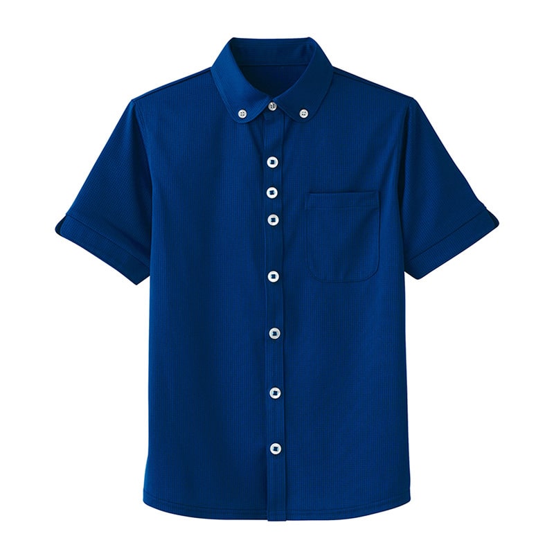 カーシーカシマ 半袖ニットシャツ 男女共用 5L 海 HM2649 1枚（ご注文単位1枚）【直送品】