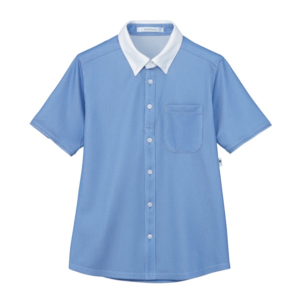 カーシーカシマ 半袖ニットシャツ 男女共用 M 青空 HM2839 1枚（ご注文単位1枚）【直送品】