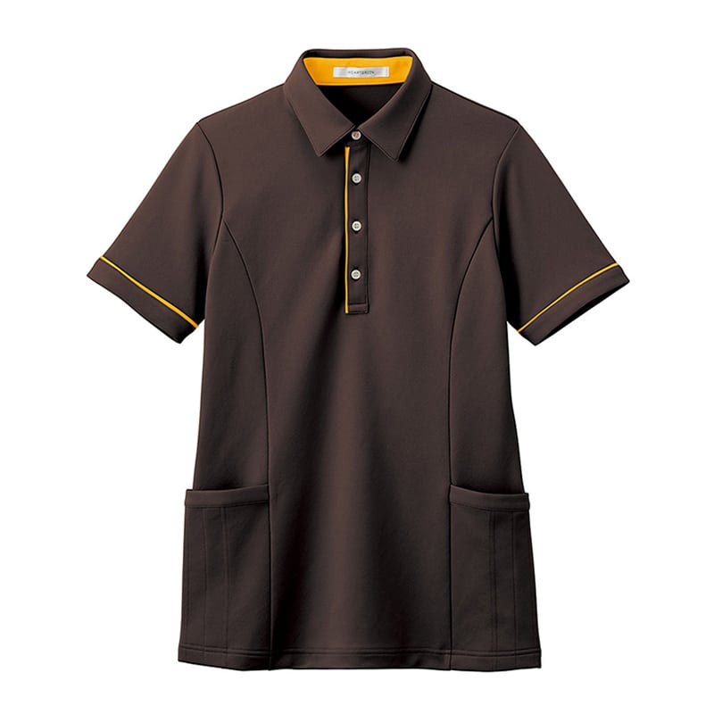 カーシーカシマ 半袖ロングポロシャツ 男女共用 SS アースブラウン HSP004 1枚(ご注文単位1枚)【直送品】