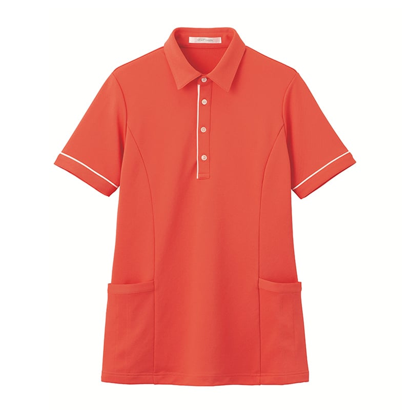 カーシーカシマ 半袖ロングポロシャツ 男女共用 LL コーラルピンク HSP004 1枚（ご注文単位1枚）【直送品】