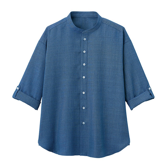 カーシーカシマ 8分袖シャツ 男女共用 LL フィヨルドブルー HSY010 1枚(ご注文単位1枚)【直送品】