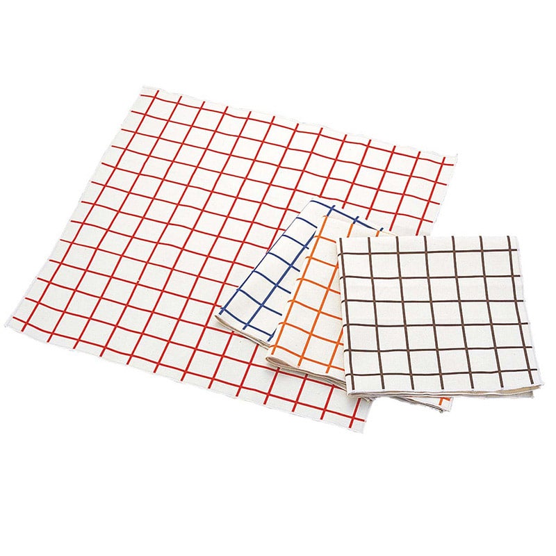 EBM　キャンパス厚手　チェックナプキン レッド　450×450  1個（ご注文単位1個）【直送品】