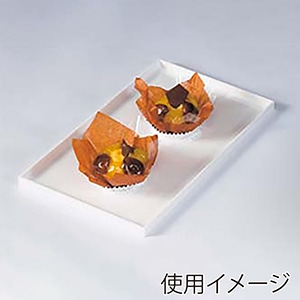 菓子ケース用バット タイプ1 白 210×220×H15 1個(ご注文単位1個)【直送品】