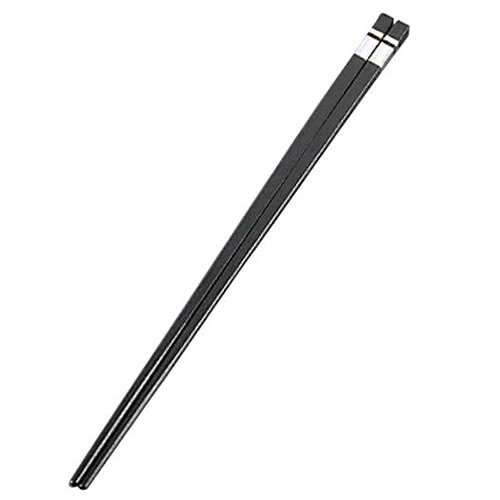 リサイクル箸 銀ホットスタンプ 25cm 黒 1個(ご注文単位1個)【直送品】