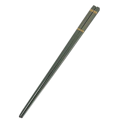 リサイクル箸 金ライン 25cm 黒 1個(ご注文単位1個)【直送品】