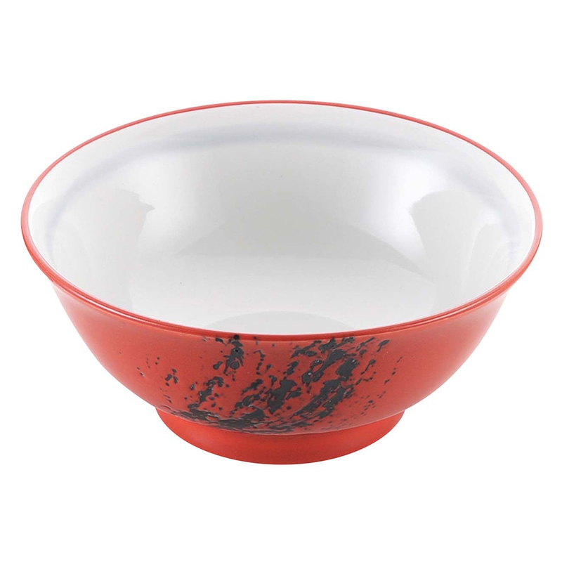磁器 中華食器 赤釉筆流し 高台丼 6.5寸 1個(ご注文単位1個)【直送品】