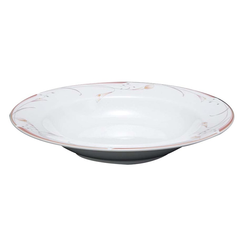フラワーピンク 23cm スーププレート OFM01-222 1個(ご注文単位1個)【直送品】