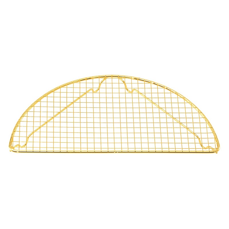 EBM 18-8 半月 とんかつアミ(金メッキ付) 大 200×100 1個(ご注文単位1個)【直送品】