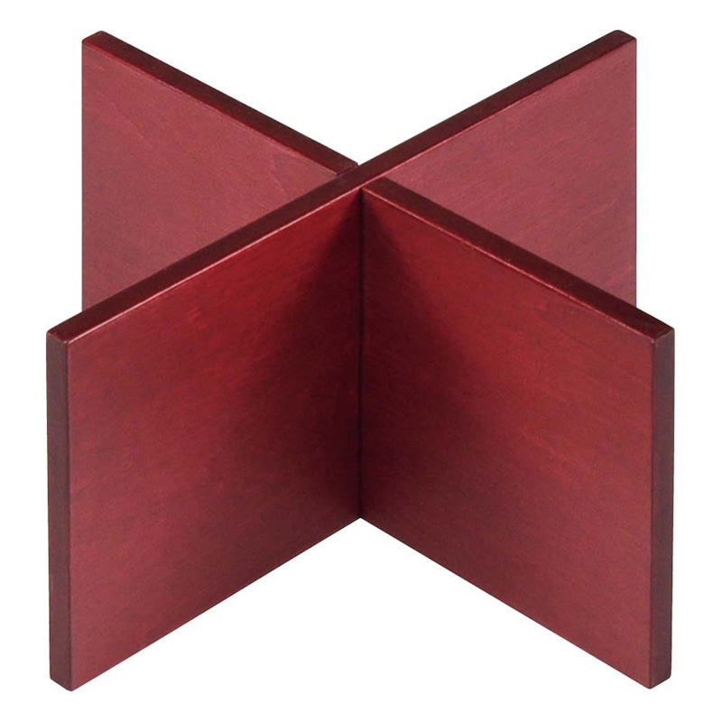木製 組立十字スタンド 赤 200×200×100mm 1個(ご注文単位1個)【直送品】