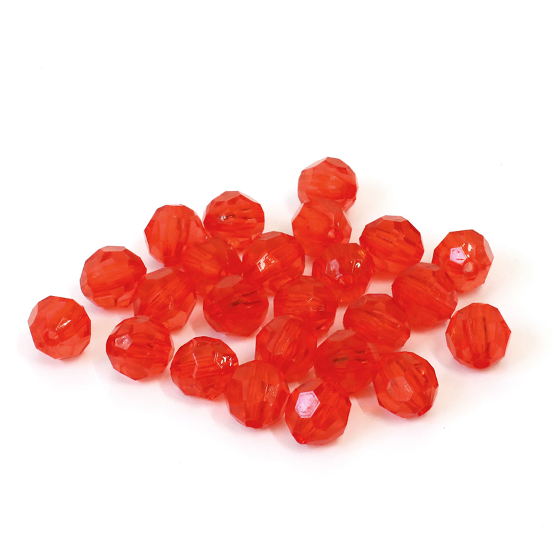 日本紐釦貿易 (Nippon Chuko) クラフトビーズ プラスチックビーズ 徳用500個入 8mm レッド A1-86-500 （ご注文単位1束）【直送品】