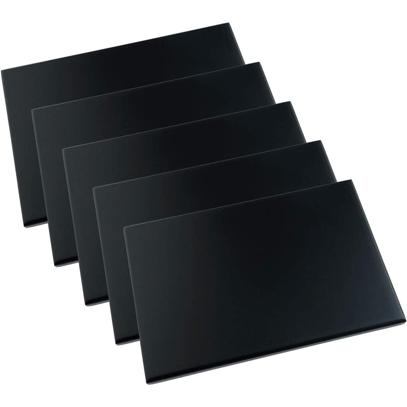 日本紐釦貿易 黒台 四角 艶消し 18×12cm 5枚入 EM5-5 (ご注文単位1束)【直送品】